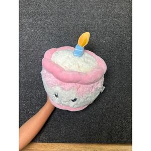 Squishable Mini Birthday Cake Plush Pink White Sprinkles 10 Inch Candle Toy